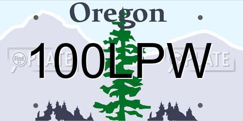 100LPW Oregon License Plate
