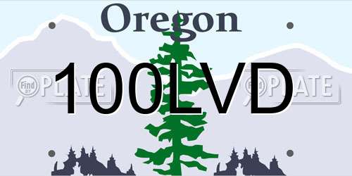 100LVD Oregon License Plate