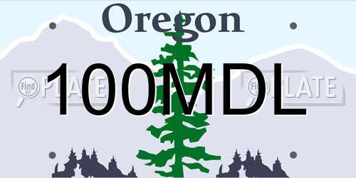 100MDL Oregon License Plate