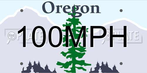 100MPH Oregon License Plate