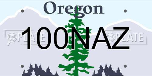 100NAZ Oregon License Plate
