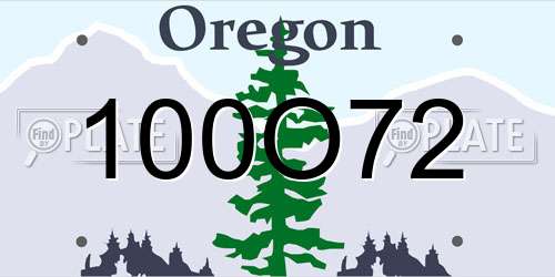 100O72 Oregon License Plate