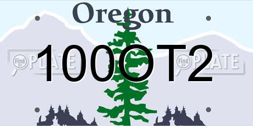 100OT2 Oregon License Plate