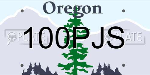 100PJS Oregon License Plate