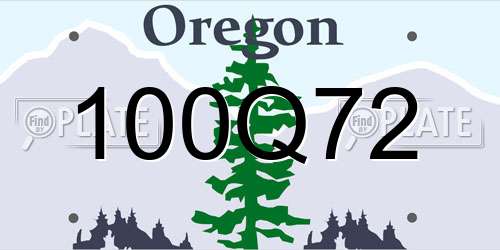 100Q72 Oregon License Plate