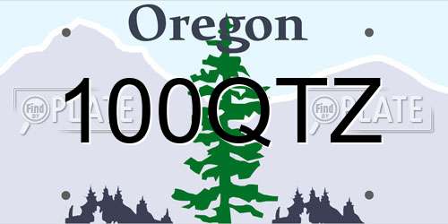 100QTZ Oregon License Plate