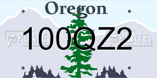 100QZ2 Oregon License Plate