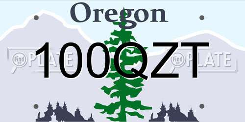 100QZT Oregon License Plate