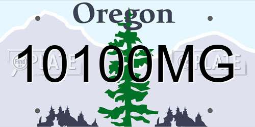 10100MG Oregon License Plate