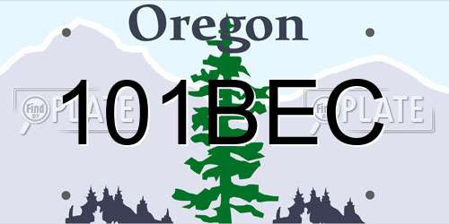 101BEC Oregon License Plate