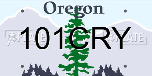 101CRY Oregon License Plate