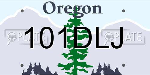 101DLJ Oregon License Plate