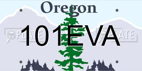 101EVA Oregon License Plate