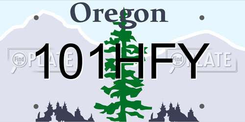 101HFY Oregon License Plate