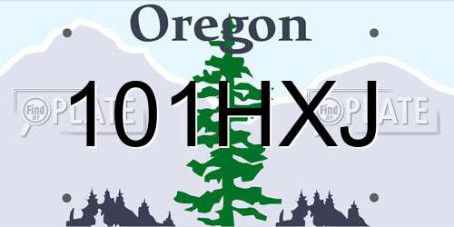 101HXJ Oregon License Plate
