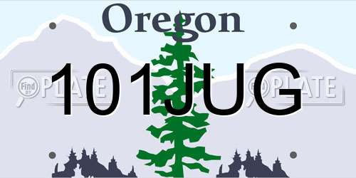 101JUG Oregon License Plate