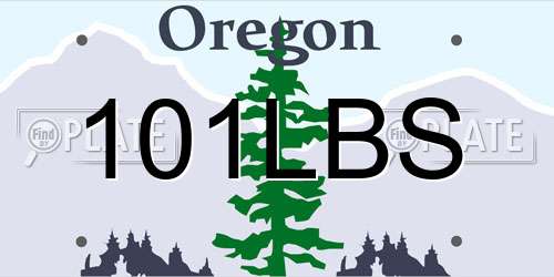 101LBS Oregon License Plate