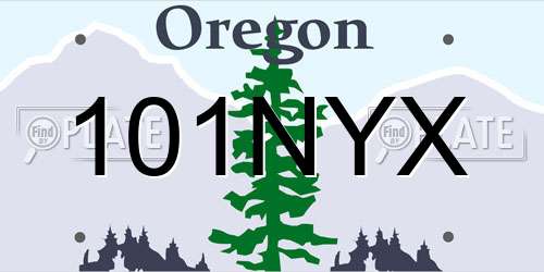 101NYX Oregon License Plate