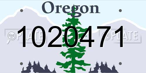 1020471 Oregon License Plate