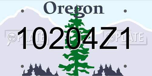 10204Z1 Oregon License Plate