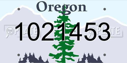 1021453 Oregon License Plate
