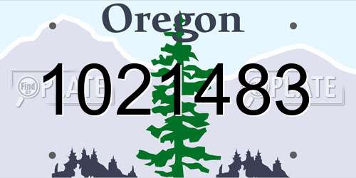 1021483 Oregon License Plate
