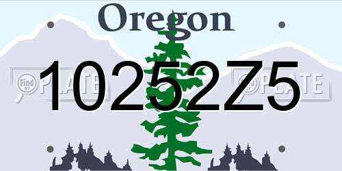 10252Z5 Oregon License Plate