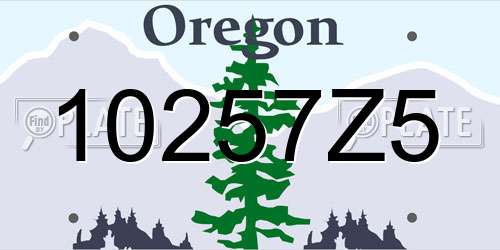 10257Z5 Oregon License Plate