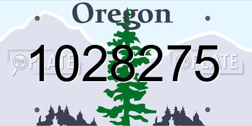 1028275 Oregon License Plate