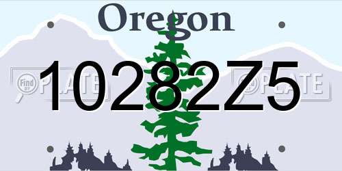 10282Z5 Oregon License Plate