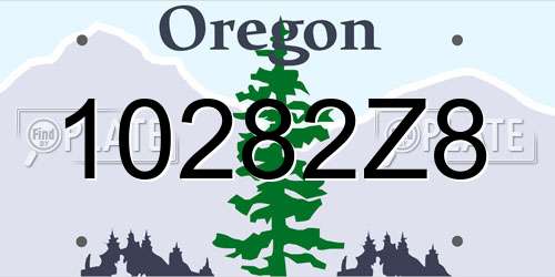10282Z8 Oregon License Plate