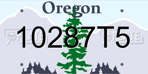 10287T5 Oregon License Plate