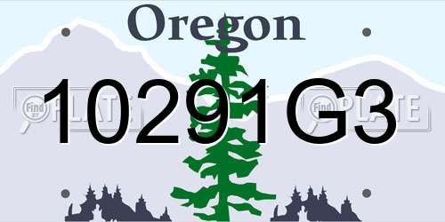 10291G3 Oregon License Plate