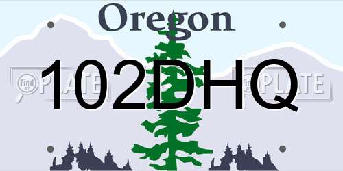 102DHQ Oregon License Plate