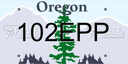 102EPP Oregon License Plate