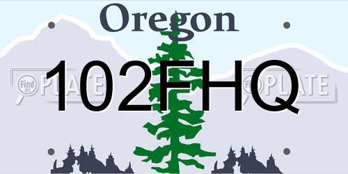 102FHQ Oregon License Plate