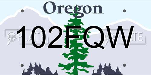 102FQW Oregon License Plate