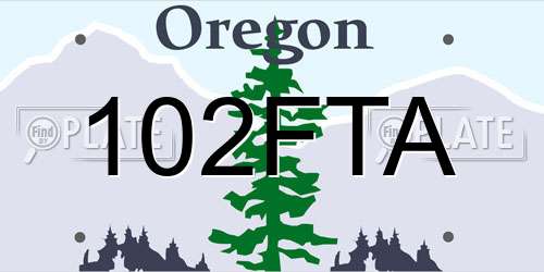 102FTA Oregon License Plate