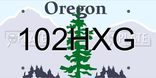 102HXG Oregon License Plate