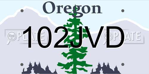 102JVD Oregon License Plate