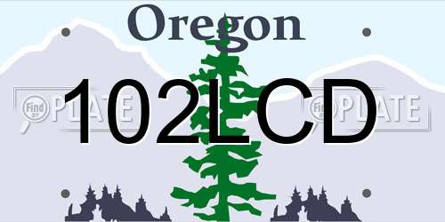 102LCD Oregon License Plate