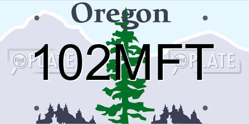 102MFT Oregon License Plate