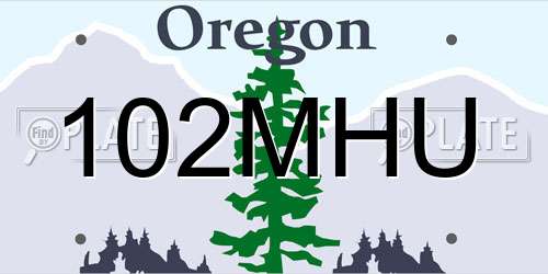 102MHU Oregon License Plate