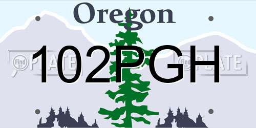 102PGH Oregon License Plate