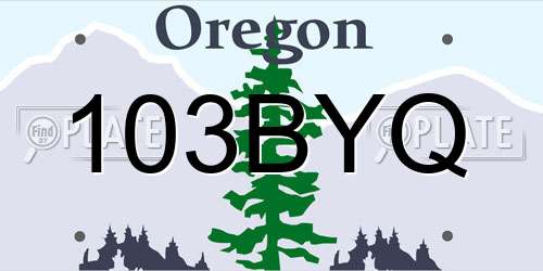 103BYQ Oregon License Plate