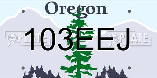103EEJ Oregon License Plate