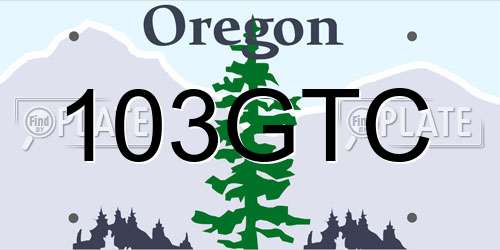 103GTC Oregon License Plate