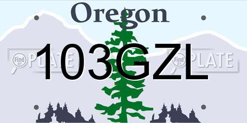 103GZL Oregon License Plate