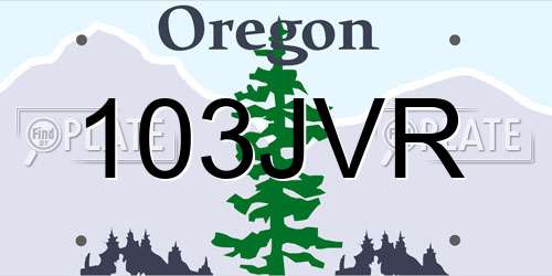 103JVR Oregon License Plate