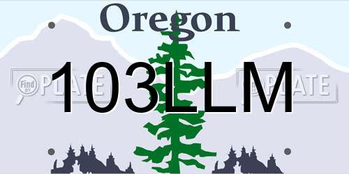 103LLM Oregon License Plate